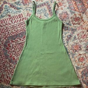 American Apparel Green Ribbed Mini Dress